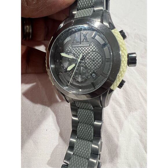 Armani Exchange AX1385 Men’s Chronograph Watch Black Dial Sport A|X Stainless - Picture 2 of 10